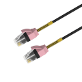 Spring-Protect Strain Relief Patented Slim 30AWG Cat6a Patch Cable Dual Color Molded Boot